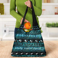New Zealand Darts Christmas Grocery Bag Merry Xmas Aotearoa Maori Paua Shell - Polynesian Pride