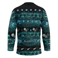 New Zealand Darts Christmas Hockey Jersey Merry Xmas Aotearoa Maori Paua Shell - Polynesian Pride