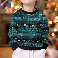 New Zealand Darts Christmas Kid Ugly Christmas Sweater Merry Xmas Aotearoa Maori Paua Shell - Polynesian Pride