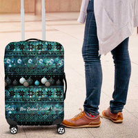 New Zealand Darts Christmas Luggage Cover Merry Xmas Aotearoa Maori Paua Shell - Polynesian Pride