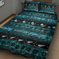 New Zealand Darts Christmas Quilt Bed Set Merry Xmas Aotearoa Maori Paua Shell - Polynesian Pride