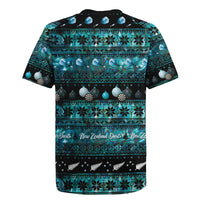 New Zealand Darts Christmas Rugby Jersey Merry Xmas Aotearoa Maori Paua Shell - Polynesian Pride