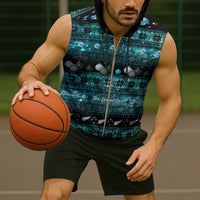 New Zealand Darts Christmas Sleeveless Zip Hoodie Merry Xmas Aotearoa Maori Paua Shell - Polynesian Pride