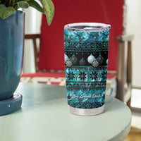 New Zealand Darts Christmas Tumbler Cup Merry Xmas Aotearoa Maori Paua Shell - Polynesian Pride