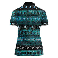 New Zealand Darts Christmas Women Polo Shirt Merry Xmas Aotearoa Maori Paua Shell - Polynesian Pride
