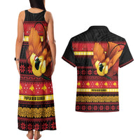 Papua New Guinea Christmas Couples Matching Tank Maxi Dress and Hawaiian Shirt Bikpela hamamas blong dispela Krismas - Polynesian Pride