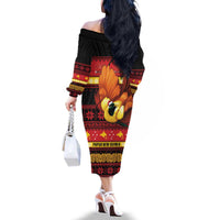 Papua New Guinea Christmas Family Matching Off The Shoulder Long Sleeve Dress and Hawaiian Shirt Bikpela hamamas blong dispela Krismas - Polynesian Pride