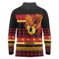 Papua New Guinea Christmas Long Sleeve Polo Shirt Bikpela hamamas blong dispela Krismas - Polynesian Pride