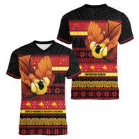 Papua New Guinea Christmas Women V-Neck T-Shirt Bikpela hamamas blong dispela Krismas - Polynesian Pride