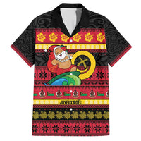 Vanuatu Christmas Family Matching Summer Maxi Dress and Hawaiian Shirt Joyeux Noel Surfing Santa With Boar Tusk - Polynesian Pride