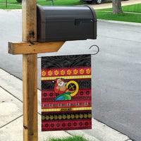 Vanuatu Christmas Garden Flag Joyeux Noel Surfing Santa With Boar Tusk - Polynesian Pride