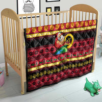 Vanuatu Christmas Quilt Joyeux Noel Surfing Santa With Boar Tusk - Polynesian Pride