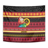 Vanuatu Christmas Tapestry Joyeux Noel Surfing Santa With Boar Tusk LT14 - Polynesian Pride