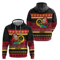 Vanuatu Christmas Zip Hoodie Joyeux Noel Surfing Santa With Boar Tusk - Polynesian Pride