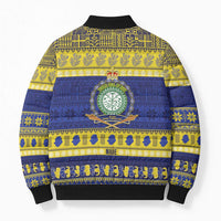 Niue Christmas Bomber Puffer Jacket Monuina e Kilisimasi Hiapo Motifs LT14 - Polynesian Pride