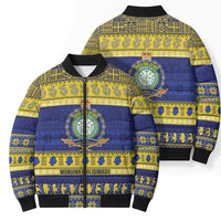 Niue Christmas Bomber Puffer Jacket Monuina e Kilisimasi Hiapo Motifs LT14 - Polynesian Pride