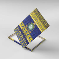 Niue Christmas Canvas Wall Art Monuina e Kilisimasi Hiapo Motifs LT14 With Frame Blue - Polynesian Pride