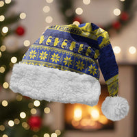Niue Christmas Santa Hat Monuina e Kilisimasi Hiapo Motifs LT14 With Fur Blue - Polynesian Pride