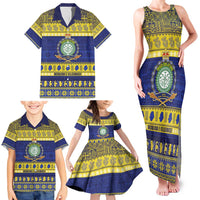 Niue Christmas Family Matching Tank Maxi Dress and Hawaiian Shirt Monuina e Kilisimasi Hiapo Motifs - Polynesian Pride