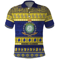Niue Christmas Polo Shirt Monuina e Kilisimasi Hiapo Motifs - Polynesian Pride