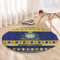 Niue Christmas Round Carpet Monuina e Kilisimasi Hiapo Motifs - Polynesian Pride