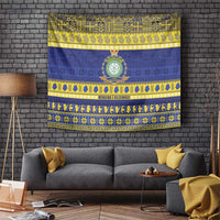 Niue Christmas Tapestry Monuina e Kilisimasi Hiapo Motifs LT14 Blue - Polynesian Pride