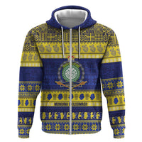Niue Christmas Zip Hoodie Monuina e Kilisimasi Hiapo Motifs - Polynesian Pride