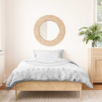 Niue White Sunday Bedding Set Tapu Fanau Ia Puakenikeni Hiapo Pattern - Polynesian Pride