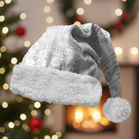 Niue White Sunday Christmas Santa Hat Tapu Fanau Ia Puakenikeni Hiapo Pattern - Polynesian Pride
