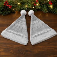 Niue White Sunday Christmas Santa Hat Tapu Fanau Ia Puakenikeni Hiapo Pattern - Polynesian Pride