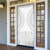 Niue White Sunday Door Cover Tapu Fanau Ia Puakenikeni Hiapo Pattern LT14 - Polynesian Pride