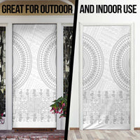 Niue White Sunday Door Cover Tapu Fanau Ia Puakenikeni Hiapo Pattern LT14 - Polynesian Pride