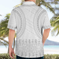 Niue White Sunday Hawaiian Shirt Tapu Fanau Ia Puakenikeni Hiapo Pattern - Polynesian Pride