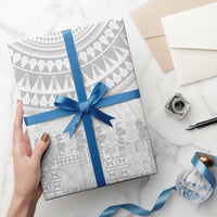 Niue White Sunday Wrapping Paper Tapu Fanau Ia Puakenikeni Hiapo Pattern - Polynesian Pride