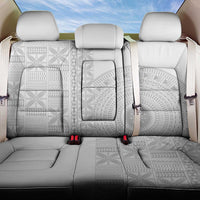 Niue White Sunday Back Car Seat Cover Half Hiapo Pattern Vibes - Polynesian Pride