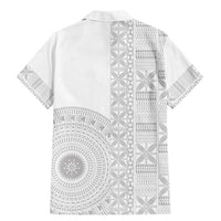 Niue White Sunday Family Matching Mermaid Dress and Hawaiian Shirt Half Hiapo Pattern Vibes - Polynesian Pride