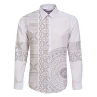 Niue White Sunday Family Matching Summer Maxi Dress and Hawaiian Shirt Half Hiapo Pattern Vibes - Polynesian Pride