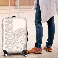 Niue White Sunday Luggage Cover Half Hiapo Pattern Vibes - Polynesian Pride
