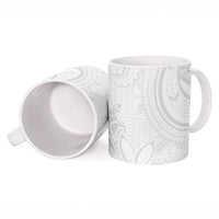 Tapu Fanau Ia Niue Ceramic Mug Happy White Sunday Unique Hiapo LT14 - Polynesian Pride
