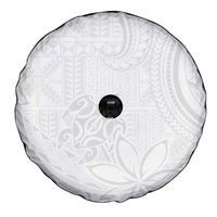 Tapu Fanau Ia Niue Spare Tire Cover Happy White Sunday Unique Hiapo - Polynesian Pride