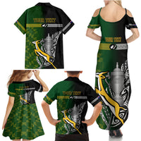 Personalised New Zealand and South Africa Rugby Family Matching Summer Maxi Dress and Hawaiian Shirt 2023 World Cup Final All Black Springboks Together LT14 - Polynesian Pride