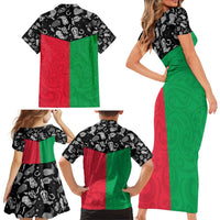 Vanuatu Cowboy Family Matching Short Sleeve Bodycon Dress and Hawaiian Shirt Cowboy Symbols Split Stylized - Polynesian Pride