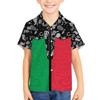 Vanuatu Cowboy Kid Hawaiian Shirt Cowboy Symbols Split Stylized LT14 Kid Green - Polynesian Pride