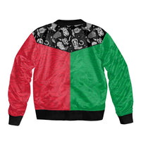 Vanuatu Cowboy Sleeve Zip Bomber Jacket Cowboy Symbols Split Stylized - Polynesian Pride