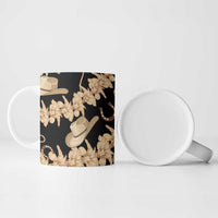Vanuatu Cowboy Ceramic Mug Seamless Straw Hats Hibiscus - Polynesian Pride