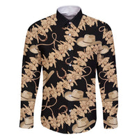 Vanuatu Cowboy Family Matching Off Shoulder Maxi Dress and Hawaiian Shirt Seamless Straw Hats Hibiscus - Polynesian Pride