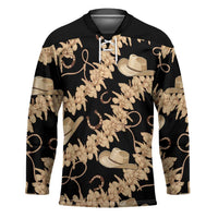 Vanuatu Cowboy Hockey Jersey Seamless Straw Hats Hibiscus - Polynesian Pride