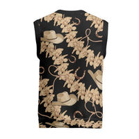 Vanuatu Cowboy Christmas Knitted V-Neck Vest Seamless Straw Hats Hibiscus - Polynesian Pride