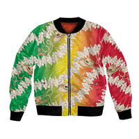 Vanuatu Cowboy Bomber Jacket Straw Hats Hibiscus With Sand Drawing - Polynesian Pride