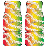 Vanuatu Cowboy Car Mats Straw Hats Hibiscus With Sand Drawing - Polynesian Pride